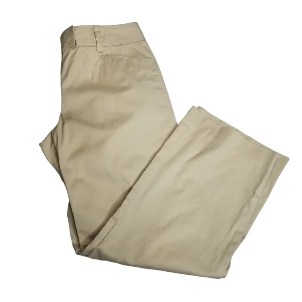 J. Crew Pants Womens 4 Flat Front Khaki Tan Ankle Pants